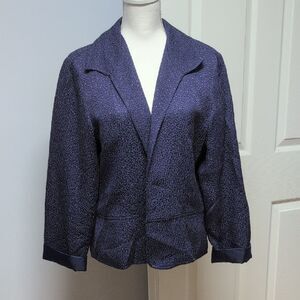 Chico's Pebbled Purple Silk with wool Blazer Size 2 US12